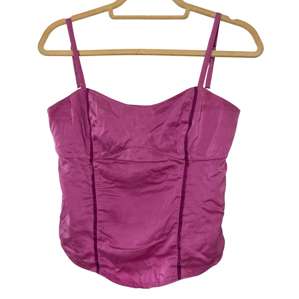 Express Corset Camisole Top Size S Magenta Silk Coquette Bustier Feminine‎ Y2K